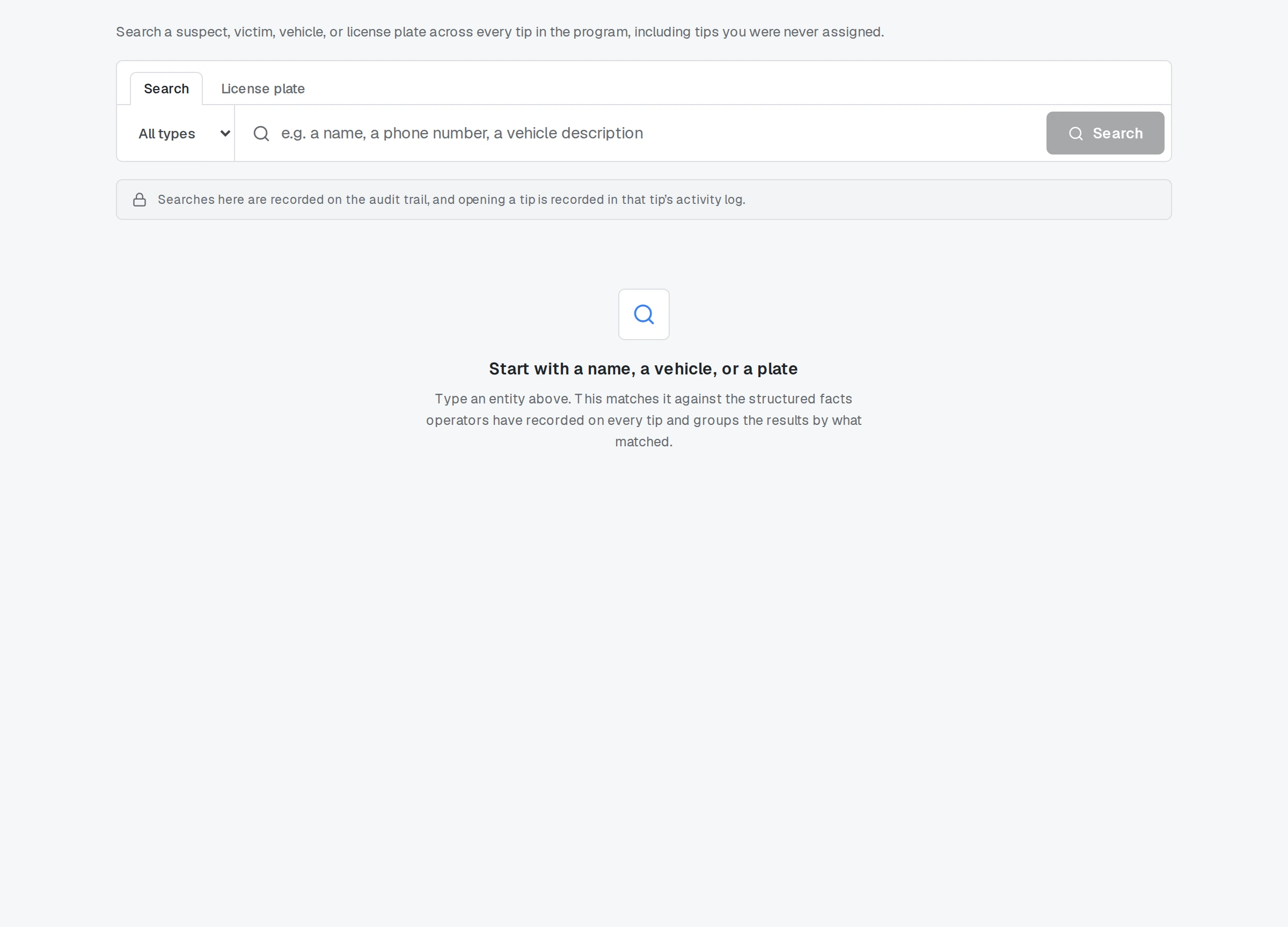 Entity Search across every tip.
